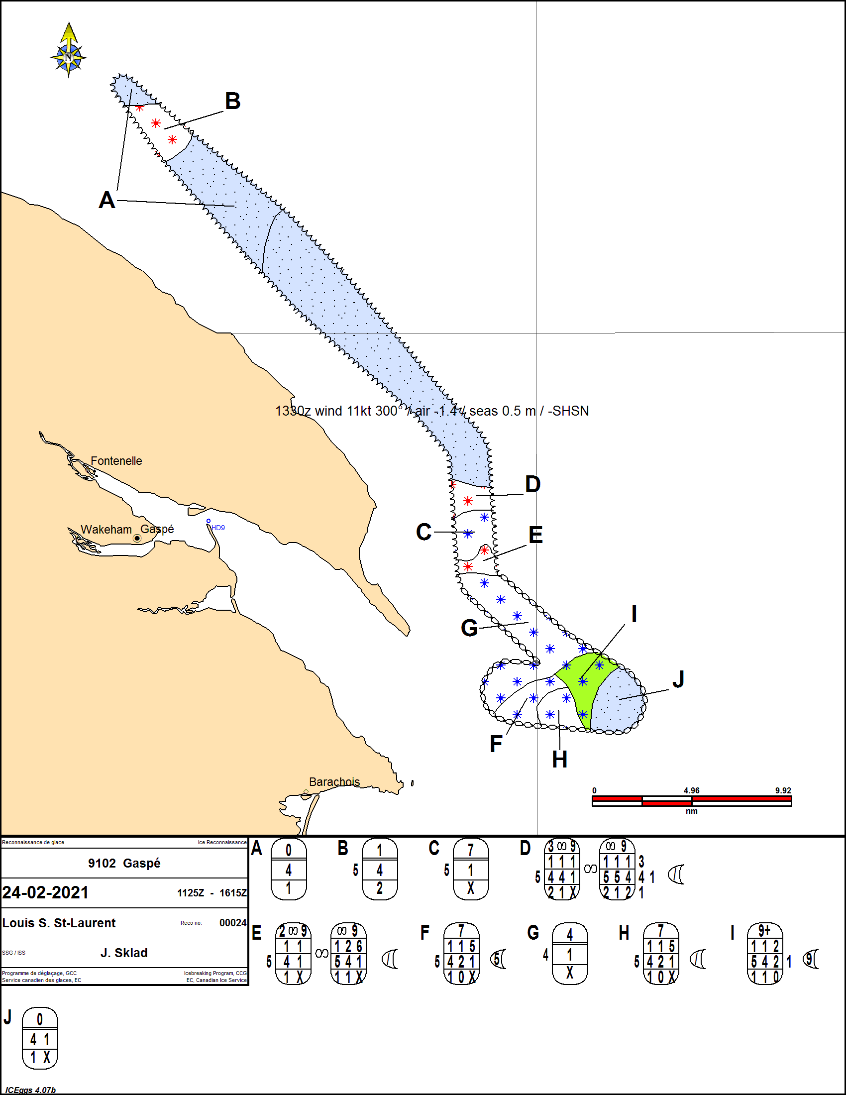 Ice charts Saint-Lawrence Gulf