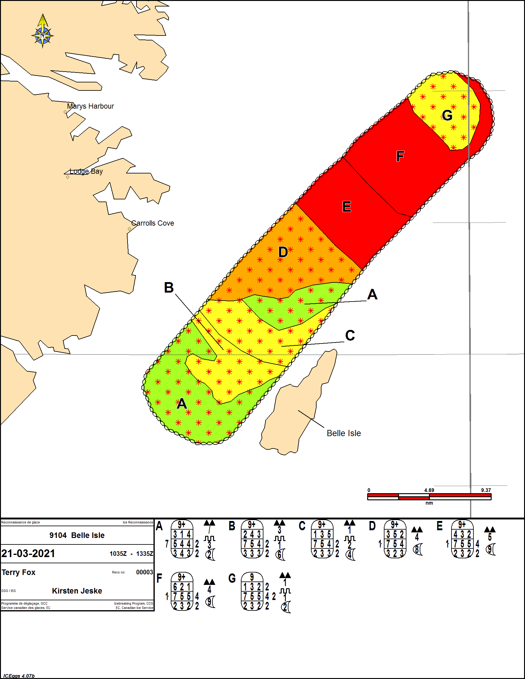 Carte des glaces Golfe du Saint-Laurent