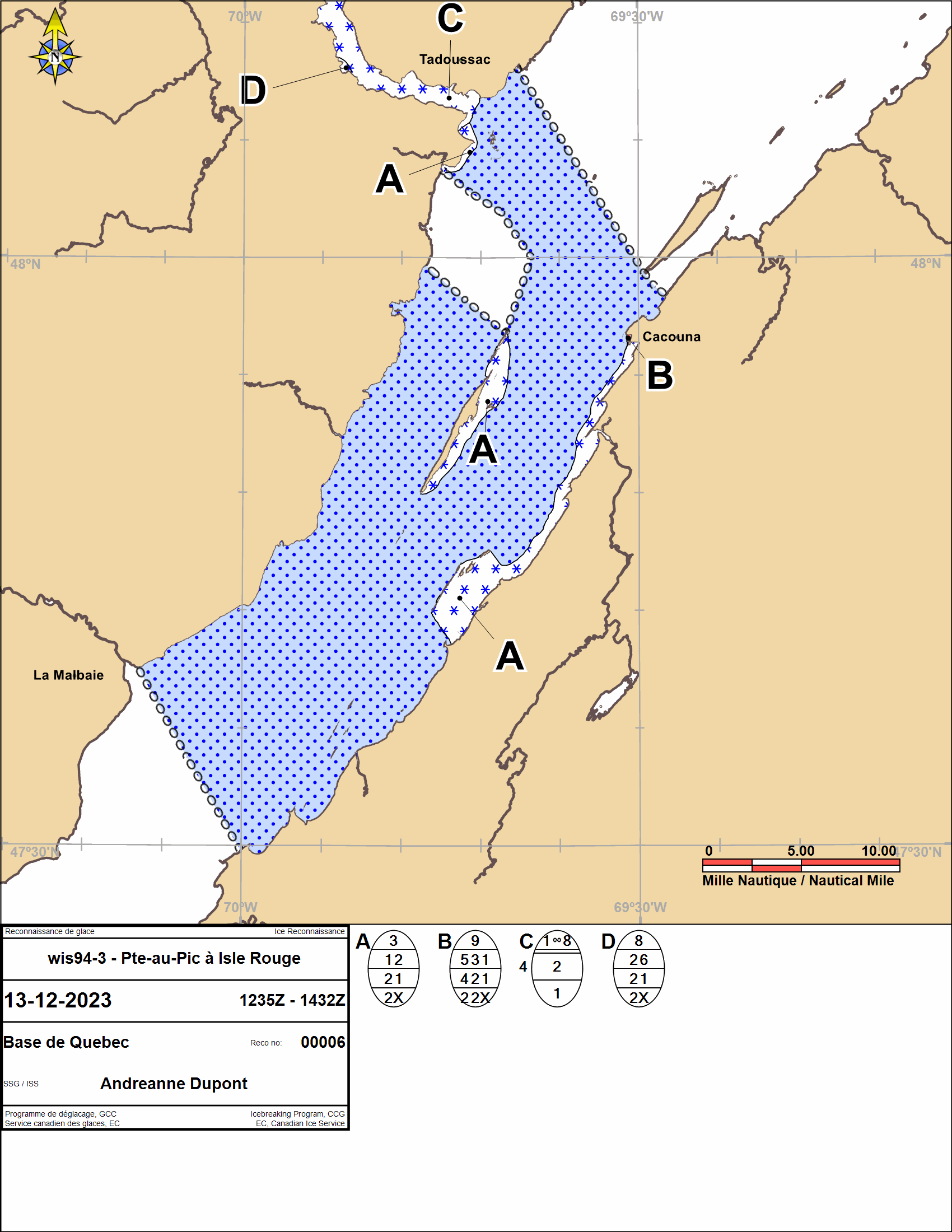Ice Chart Rimouski GCC - e-Nav Portal - Printable Ice Observation Charts