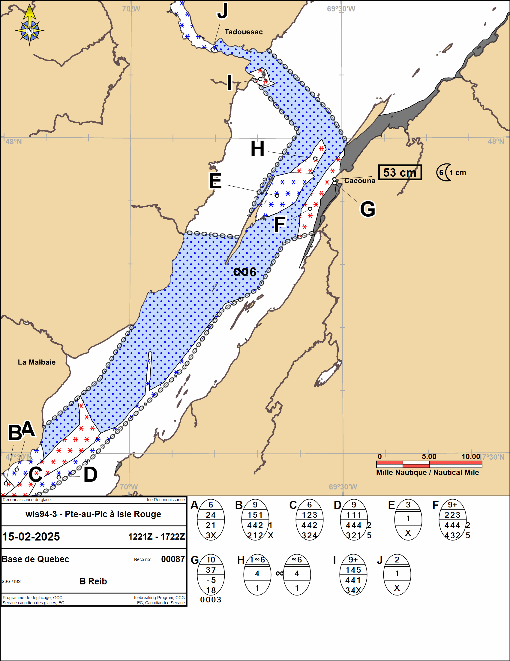 Ice Chart Rimouski GCC - e-Nav Portal - Printable Ice Observation Charts